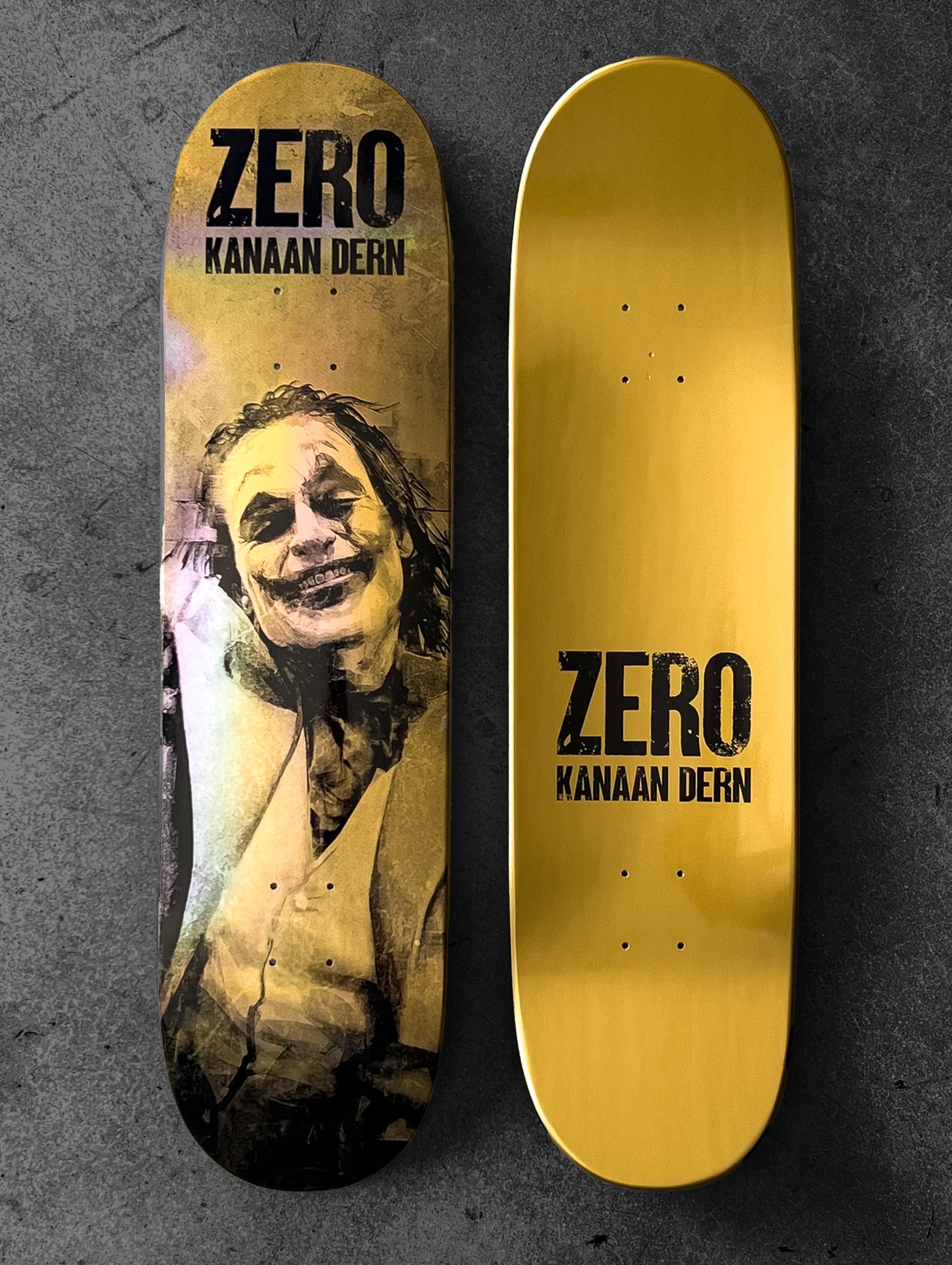 Zero_Skateboard_Deck_Joker_Kanaan_Dern_Bronze_Iridescent_foil_top_bottom.jpg